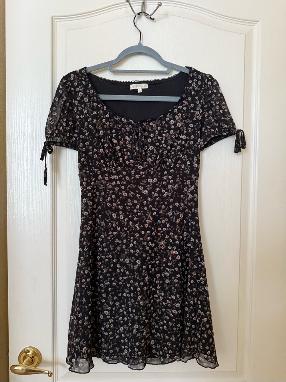 Ultra Flirt Black Floral Mini Dress